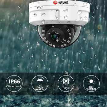HFWS IP Kamera za Nadzor 5MP Onvif POE HD Prostem Cctv vandalizmu Nepremočljiva NVR Sistem AI Fotoaparat