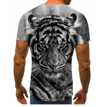 Novo hip hop white tiger 3D digital print majica s kratkimi rokavi moški novo kratek rokav T-shirt hip hop stilu velikih