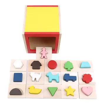 Otrok Slep Puzzle Igrače za Otroke Tipa Senzorično Razvoj Oblike Ujemanje Igro Montessori Izobraževanje Lesene Puzzle Igre