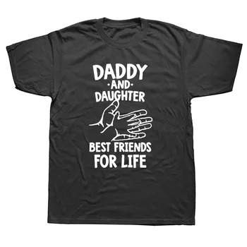 Očka In Hči Najboljši Prijatelji Za Vse Življenje Svetovni Dan Očetov Oče Darilo Smešno Natisnjeni Očka T Shirt Casual Moški Kratek Rokav T-Majice Tee