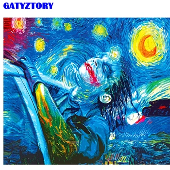 GATYZTORY DIY Digitalno Slikarstvo Povzetek Nebo Okvir Olje, Barvanje Z Številkami Kompleti Akril Wall Art Za Umetnine