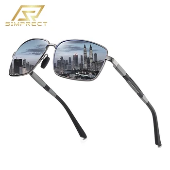 SIMPRECT 2021 Novega Aluminija, Magnezija Polarizirana sončna Očala Moških UV400 Visoke Kakovosti Vintage Kvadratnih Anti-glare sončna Očala Za Moške