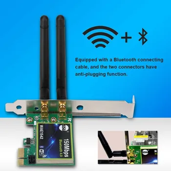 Bluetooth WiFi PCI-E Omrežna Kartica 2.4 G 150Mbps Brezžična PCI-E PCI Express Internet Omrežja Adapter