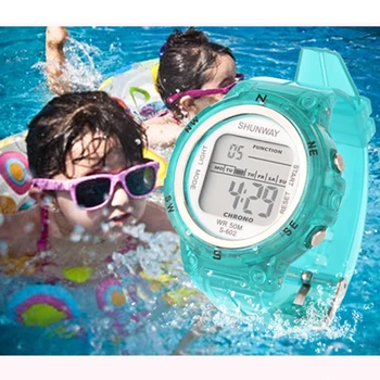 Otrok Elektronski Gledanje Digitalnih Moda, Šport, Plavanje Ure Silikonske Gume Fantje Dekleta Manšeta Otroci Ura Darilo 602