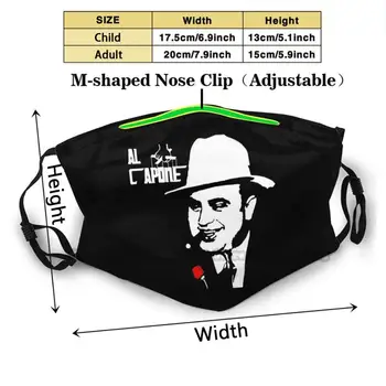 Al Capone Boter Stroj Za Večkratno Uporabo Trendy Usta, Obraz Maske Z Filtri Za Otroka Odraslih Al Capone Boter Mafije Gangster