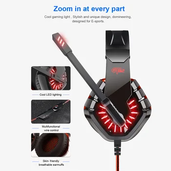 GT82 Slušalke Stereo Gaming Slušalke Z Mikrofonom Primerne Računalnik PS4 Mobilne OVLENG Usb+3,5 mm Zmanjšanje Hrupa Nizko Naglas