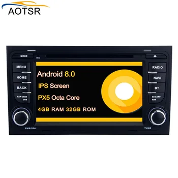 2 din Android 8.0 Avto multimedijski predvajalnik dvd-jev vodja enote Za Audi A4 S4 RS4 8E 8F ' B9 B7 avto Radio stereo GPS navigacija Jedro Octa