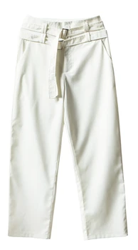 Moške Poletne Visoko Pasu Dvojni Pas Oblikovanje Priložnostne Obleko Hlače Moški Vintage Moda Belo Dolge Hlače Fazi Oblačila