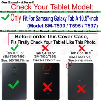 360 Obračanje Pokrova Folio Projekcijska Stojala PU Usnjena torbica za Samsung Galaxy Tab A A2 10.5 2018 T590 T595 SM-T590 SM-T595 Tablet Funda