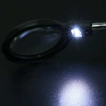 Varjenje Povečevalno Steklo z LED Luči 3,5 X-12X objektiv Pomožne Posnetek Loupe Namizje Lupo Tretje Ročno Spajkanje Popravila
