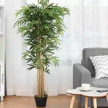 10PCS Podružnic, Zeleni Umetni Bambusa Listi Svilene Tkanine, Umetne Rastline za Poročno Dekoracijo Domov Office Dekor Listi