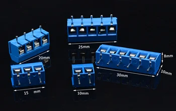 100 kos KF301-5P KF301-6P 300V 12A 5 Pin Vijak modra PCB Terminal Blok Priključek 5mm Igrišču