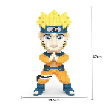 5300pcs DIY Anime Naruto Hokage Uzumaki Ninja 3D Model Mikro Mini Stavbe, Bloki, Opeke Zbiranja Igrač 37 cm visok, št Polje