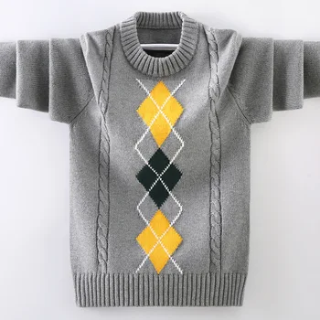 Fantje puloverju pletenje Pulover otroški pulover Zimska otroška oblačila Nova Oblačila Bombaž grel O-Vratu Jopica