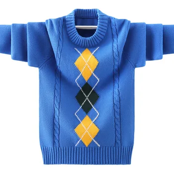 Fantje puloverju pletenje Pulover otroški pulover Zimska otroška oblačila Nova Oblačila Bombaž grel O-Vratu Jopica