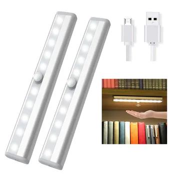 10LEDs Indukcijske Svetlobni Senzor Gibanja Led Nočna Lučka USB Polnilne ali AAA baterije Magnet Senzor Nočna Lučka za Omaro