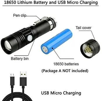 12000LM Svetilka led svetilko 4modes T6/L2/V6 z USB moč za 1*18650 baterijo Zoomable lanterna kolo svetlobe