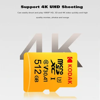 Original Kodak Pomnilniške Kartice 512GB U3 Class10 Micro SD Kartico microSD UHS-I TF Kartice 512gb SDXC C10 32GB 64GB 128GB 256GB