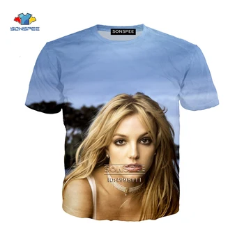 SONSPEE 3D Tiskanja Pevka Vroče Seksi Dekle, Pevka Britney Spears Harajuku Ženske T-shirt Poletne Moške Tshirt Priložnostne Vrhovi Ulične