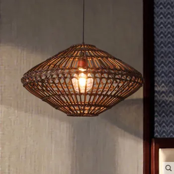 Jugovzhodne Azije letnik rattan ročno tkane novi Kitajski čaj soba E27 ustvarjalne protja dekoracijo restavracija razsvetljavo svetilka obesek