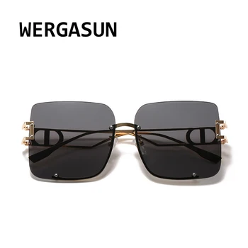 WERGASUN Moda Kvadratnih sončna Očala Ženske blagovne Znamke Oblikovalec Gradient Enem Kosu sončna Očala Nov Slog Odtenki UV400