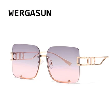 WERGASUN Moda Kvadratnih sončna Očala Ženske blagovne Znamke Oblikovalec Gradient Enem Kosu sončna Očala Nov Slog Odtenki UV400