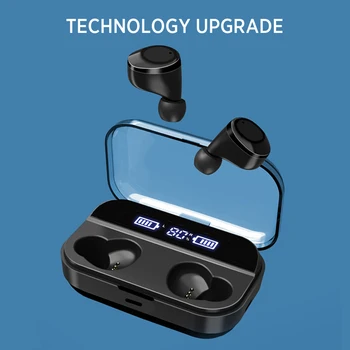 Tws Bluetooth 5.0 Slušalke Led Digitalni Zaslon Samodejno Povezavo Brezžične Slušalke Športne Stereo Nepremočljiva In-Ear Slušalke Z Mikrofonom