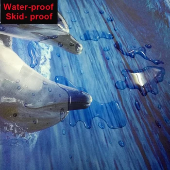 HD Podvodni Svet Dolphin Fotografijo za Ozadje po Meri, 3D Talne Ploščice Zidana Nepremočljiva PVC Samolepilne Spalnica 3D Tla, Stene Papirja