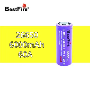 FIRE IMR 26650 6000mah 60A Ravno Top Polnilna Lithiun Baterija za ECIG svetilka igrača avto prenosni Li-ion batteris