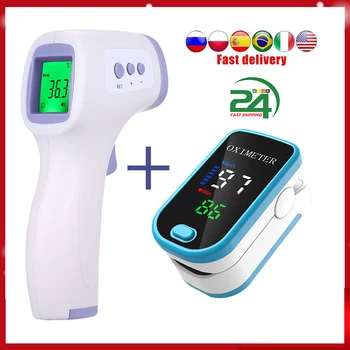 Digitalni Termometer Telesne Termometer brezkontaktno IR Digitalni Infrardeči Baby Čelo Prsta Impulz Oximeter Utrip Monitor