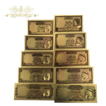 1sets državo Kuvajt Zlato Bankovcev Dinarjev Bankovcev Računov Za Dom Dekor In Zbiranje