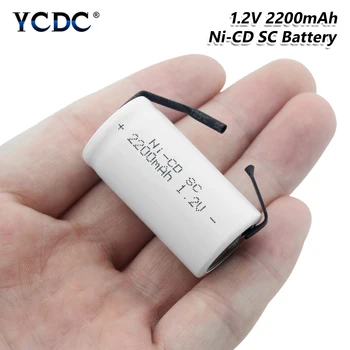 YCDC high current Sub C SC Ni-Cd in Li-Po Litij-Li-polymer Baterije 1,2 V 2200mAh Baterij za ponovno Polnjenje Pri Varjenju Zavihki